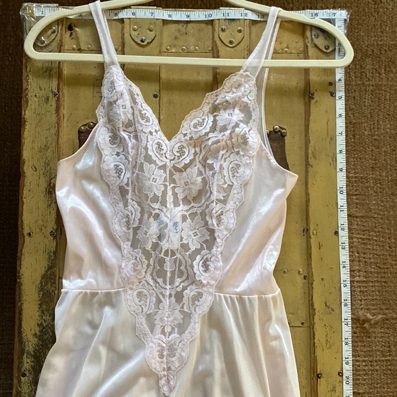 70S VINTAGE UNDERCOVER WEAR STR BOHO LONG NIGHTGOWN SLIP DRESS VINTAG LINGERIE M - Picture 14 of 15